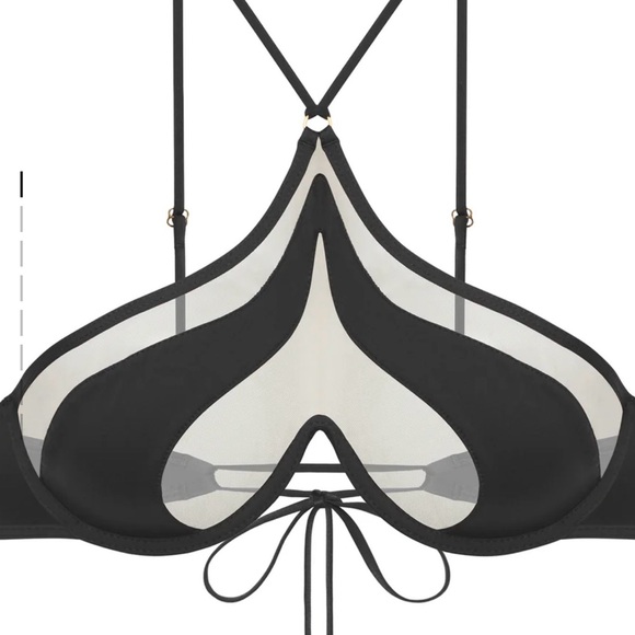 God Save Queens Black and White Sheer Bra - Picture 1 of 4